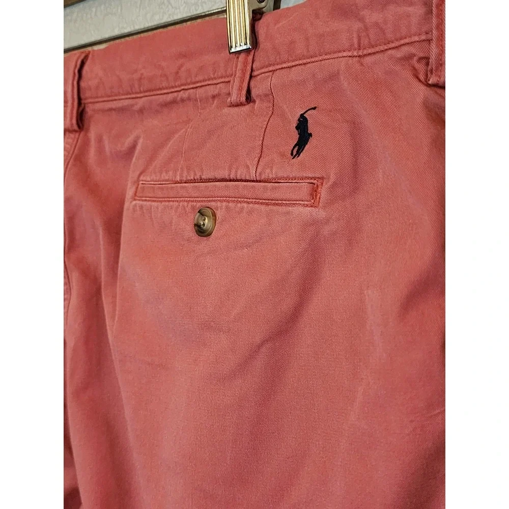 Polo Ralph Lauren Men's Chino Shorts Size 40 Coral Pink 9 Inseam 100%‎ Cotton